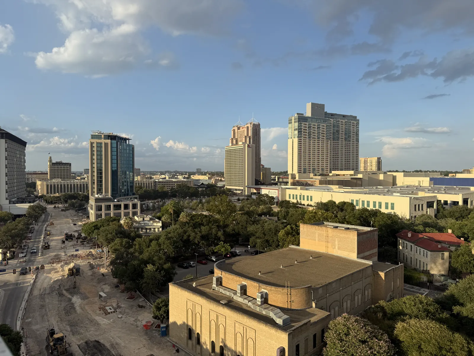 View over downtown San Antonio from a hotel window